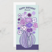 Fun cheerful flower bouquet CC0885 Birthday card (Voorkant / Achterkant)