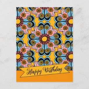 Fun cheerful flower power hippie verjaardag CC0218 Briefkaart