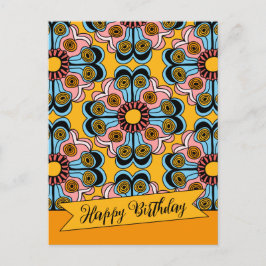 Fun cheerful flower power hippie verjaardag CC0218 Briefkaart