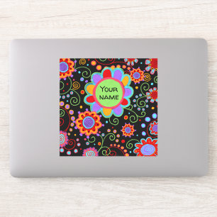 Fun Cheerful Flowers Personalized Sticker