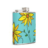 Fun Cheerful Yellow Flowers Doodle Art Heupfles (Rechts)