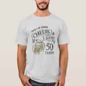 Fun Cheers and Beers any age Birthday T-Shirt (Voorkant)