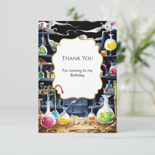 Fun Chemistry Lab Wetenschapper Verjaardag Bedankkaart (Staand voorkant)