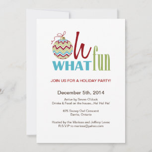 Fun Chevron Christmas Party Invitation Kaart