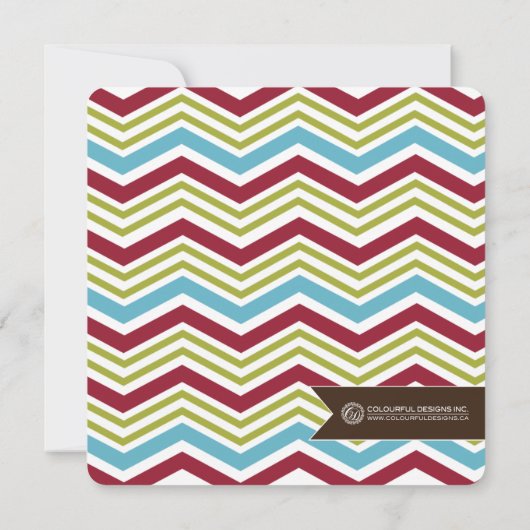 Fun Chevron - Uitnodiging voor kerstfeestdagen (Achterkant)