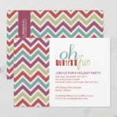 Fun Chevron - Uitnodiging voor kerstfeestdagen (Voorkant / Achterkant)