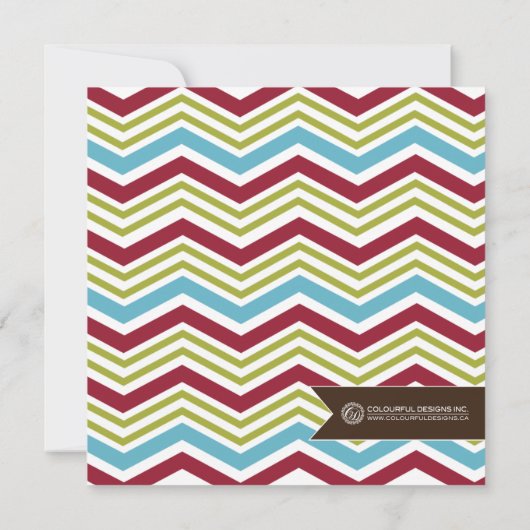 Fun Chevron - Uitnodiging voor kerstfeestdagen (Achterkant)