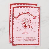 Fun & Chic Bachelorette Party Invitation for Girls Kaart (Voorkant / Achterkant)