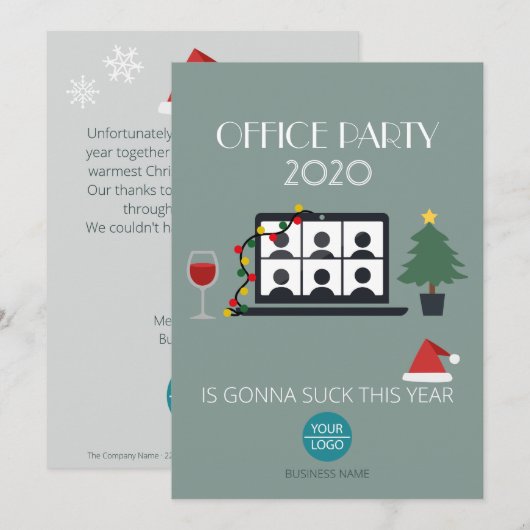 Fun chic Bedrijfs Kerstmis 2020 Feestdagenkaart (Voorkant / Achterkant)