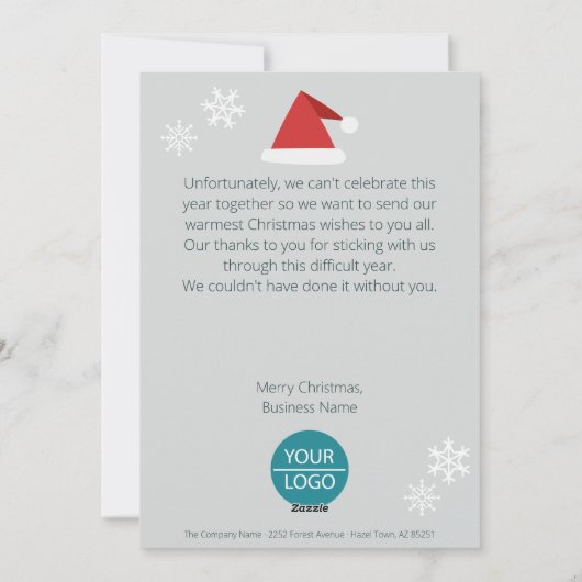 Fun chic Bedrijfs Kerstmis 2020 Feestdagenkaart (Achterkant)