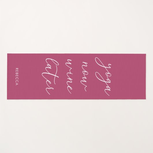 Fun Chic Berry Paarse roze Yoga nu wijn later Yogamat (Voorkant (horizontaal))