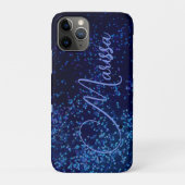 Fun Chic Personalized Blue Confetti Case-Mate iPhone Case (Achterkant)