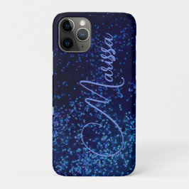 Fun Chic Personalized Blue Confetti Case-Mate iPhone Case