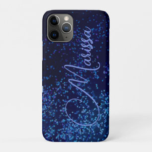 Fun Chic Personalized Blue Confetti Case-Mate iPhone Case