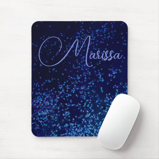 Fun Chic Personalized Confetti Blue Muismat (Met muis)