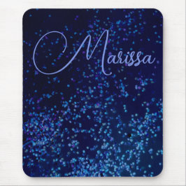 Fun Chic Personalized Confetti Blue Muismat