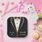 Fun Chic Suit Award Mannen Adult Tuxedo 18e verjaa Papieren Bordje (Feest)
