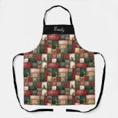 Fun Chic Winter Greenery Christmas Party Schort (Voorkant)