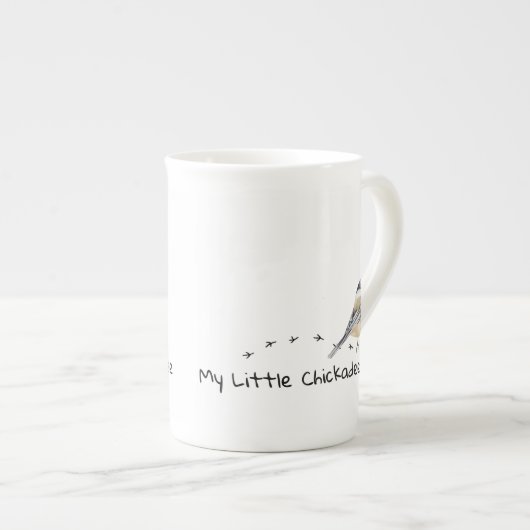 Fun Chickadee Cute Little Bird Tracks Mok (Voorkant rechts)