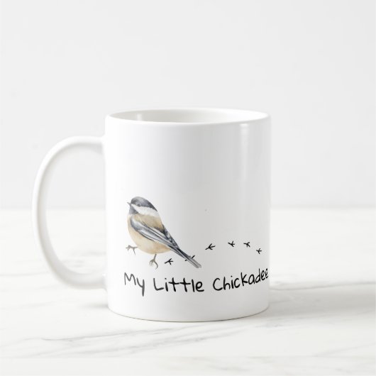 Fun Chickadee Cute Little Bird Tracks Mok (Links)
