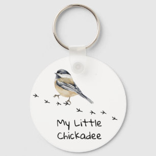 Fun Chickadee Cute Little Bird Tracks Sleutelhange Sleutelhanger