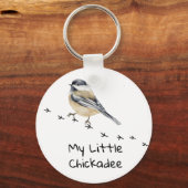Fun Chickadee Cute Little Bird Tracks Sleutelhanger (Voorkant)