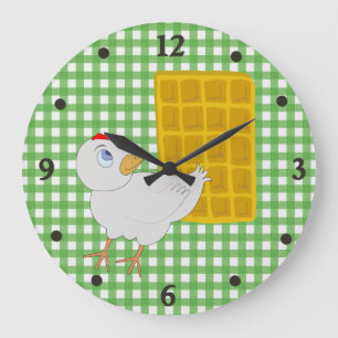 Fun Chicken and Waffle Kitchen Wall Clock Grote Klok