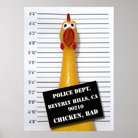 Fun Chicken Bad Mugshot Poster! Poster (Voorkant)