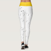 Fun Chicken Be Crazy! Funky Zwart & Wit & Geel Leggings (Achterkant)