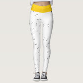 Fun Chicken Be Crazy! Funky Zwart & Wit & Geel Leggings (Voorkant)