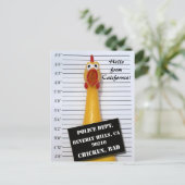 Fun Chicken Beverly Hills Mugshot Briefkaart! Briefkaart (Staand voorkant)