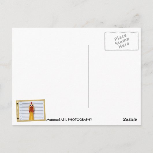 Fun Chicken Beverly Hills Mugshot Briefkaart! Briefkaart (Achterkant)