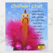 Fun Chicken Chat Wijnlabels! Wijn Etiket (Enkel label)