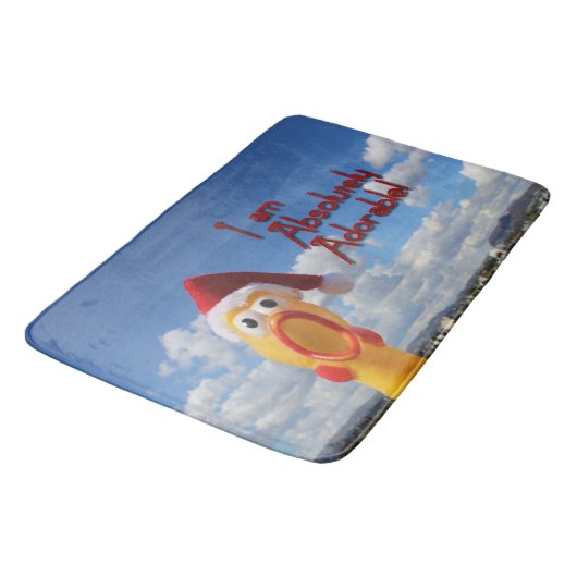 Fun Chicken Kerstmis Bath Mat. Badmat (Gekanteld)