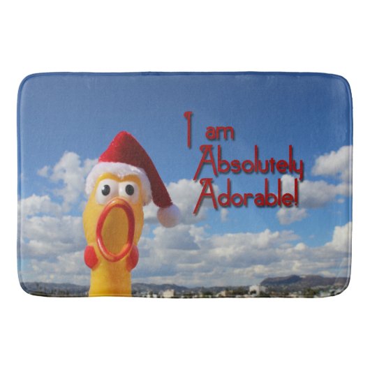 Fun Chicken Kerstmis Bath Mat. Badmat (Voorkant)