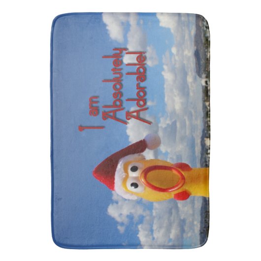 Fun Chicken Kerstmis Bath Mat. Badmat (Voorkant Verticaal)