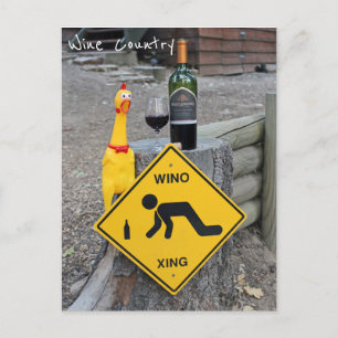 Fun Chicken Wine Country Briefkaart! Briefkaart