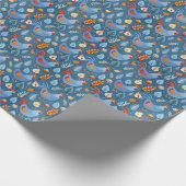 Fun chickens tiled pattern cadeaupapier (Hoek)