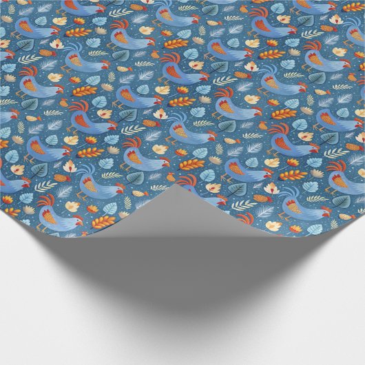 Fun chickens tiled pattern cadeaupapier (Hoek)