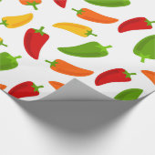 Fun Chili peppers patroon Fiesta party wrap Cadeaupapier (Hoek)