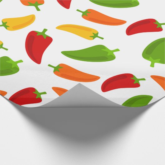 Fun Chili peppers patroon Fiesta party wrap Cadeaupapier (Hoek)
