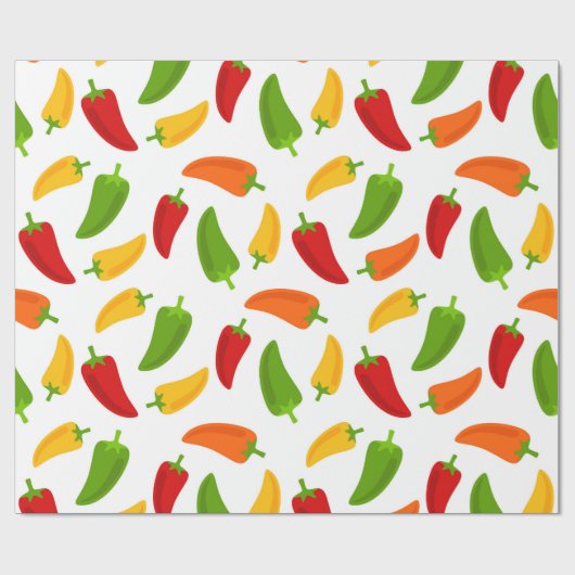 Fun Chili peppers patroon Fiesta party wrap Cadeaupapier (Vlak)