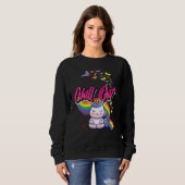 Fun Chill Out Cute Unicorn Meditate Gra Trui (Voorkant volledig)