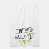 Fun Chip Dippin Margarita Sippin Mexican Food Theedoek (Verticaal)