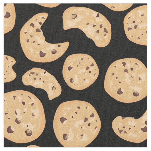 Fun Chocolate Chip Cookies Patroon Stof (Close Up)