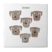 Fun Chocolate Labrador Retriever Dog Aangepaste na Tegeltje (Voorkant)