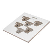 Fun Chocolate Labrador Retriever Dog Aangepaste na Tegeltje (Zijkant)