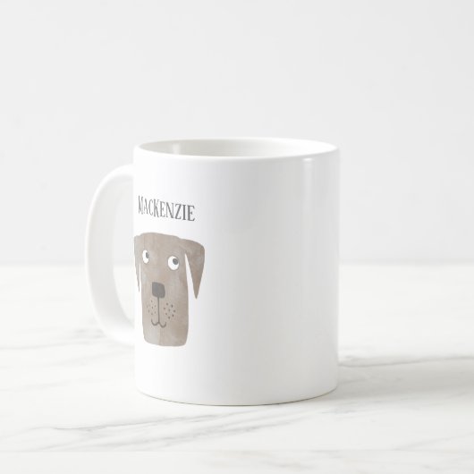 Fun Chocolate Labrador Retriever Dog Persoonlijk Koffiemok (Voorkant links)