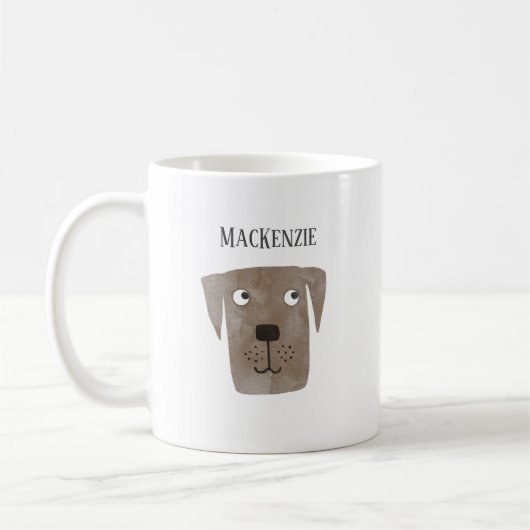 Fun Chocolate Labrador Retriever Dog Persoonlijk Koffiemok (Links)