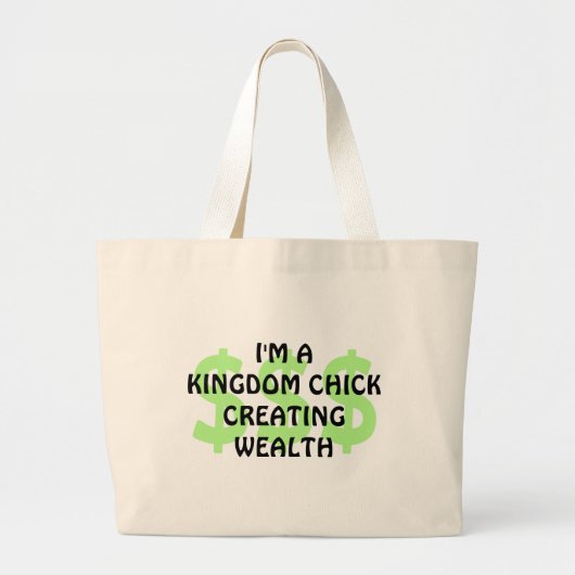 Fun Christelijk KINGDOM CHICK Entrepreneur Grote Tote Bag (Voorkant)